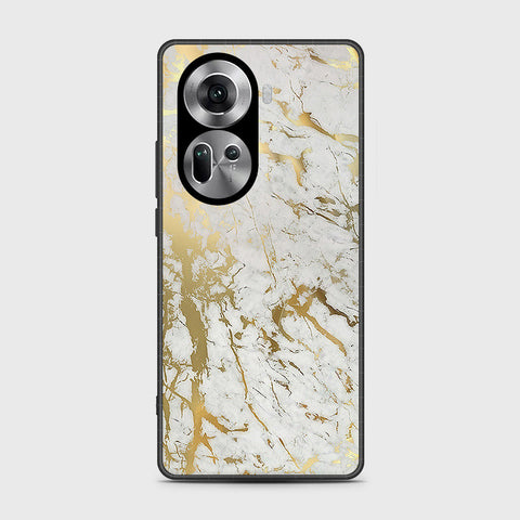 Oppo Reno 11 5G Cover- White Marble Series - HQ Ultra Shine Premium Infinity Glass Soft Silicon Borders Case