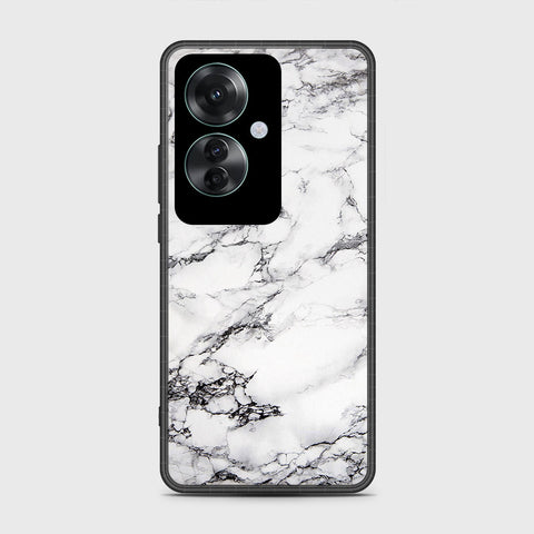 Oppo Reno 11F 5G Cover- White Marble Series - HQ Ultra Shine Premium Infinity Glass Soft Silicon Borders Case