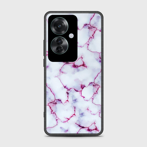 Oppo Reno 11F 5G Cover- White Marble Series - HQ Ultra Shine Premium Infinity Glass Soft Silicon Borders Case