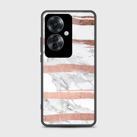 Oppo Reno 11F 5G Cover- White Marble Series - HQ Ultra Shine Premium Infinity Glass Soft Silicon Borders Case