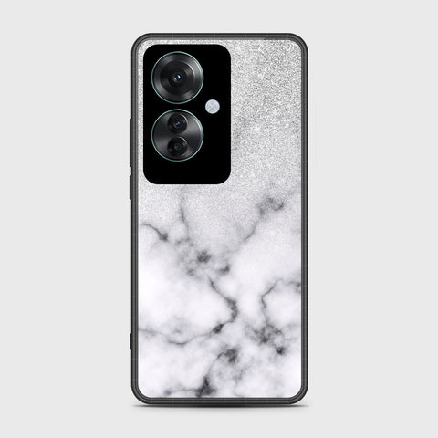 Oppo Reno 11F 5G Cover- White Marble Series - HQ Ultra Shine Premium Infinity Glass Soft Silicon Borders Case