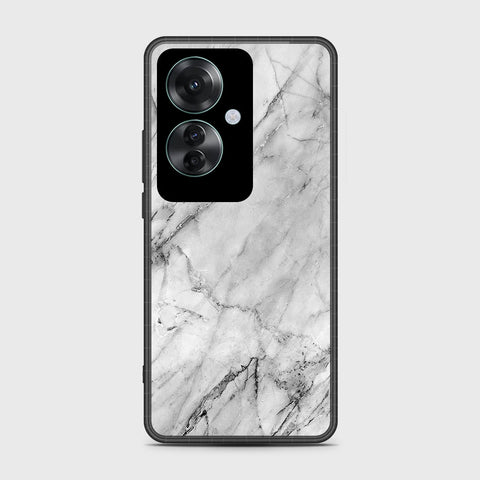 Oppo Reno 11F 5G Cover- White Marble Series - HQ Ultra Shine Premium Infinity Glass Soft Silicon Borders Case