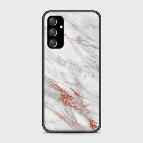 Samsung Galaxy A35 Cover- White Marble Series - HQ Ultra Shine Premium Infinity Glass Soft Silicon Borders Case