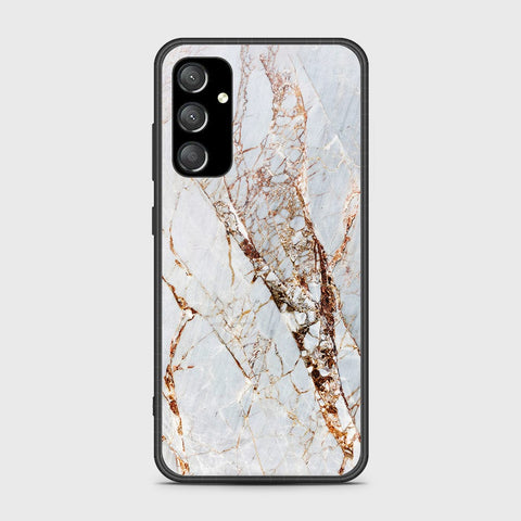 Samsung Galaxy A35 Cover- White Marble Series - HQ Ultra Shine Premium Infinity Glass Soft Silicon Borders Case