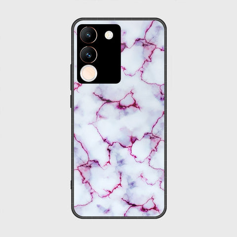 vivo V29e Cover- White Marble Series - HQ Ultra Shine Premium Infinity Glass Soft Silicon Borders Case