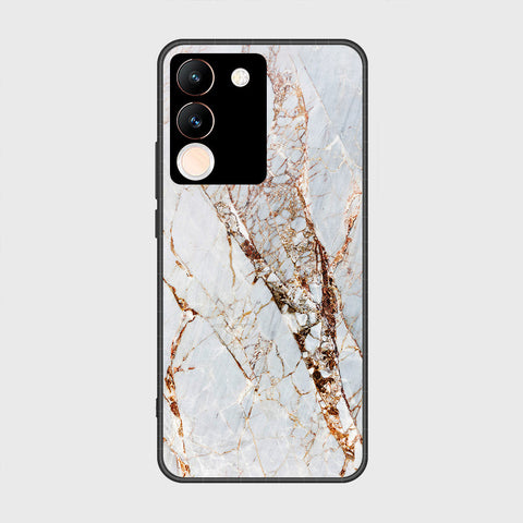 vivo V29e Cover- White Marble Series - HQ Ultra Shine Premium Infinity Glass Soft Silicon Borders Case