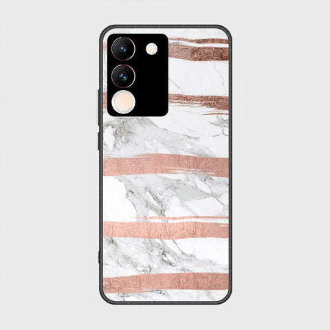 vivo V29e Cover- White Marble Series - HQ Ultra Shine Premium Infinity Glass Soft Silicon Borders Case