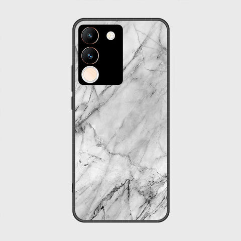 vivo V29e Cover- White Marble Series - HQ Ultra Shine Premium Infinity Glass Soft Silicon Borders Case