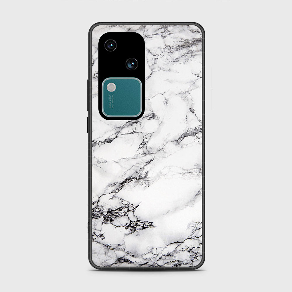 Vivo V30 Cover- White Marble Series - HQ Premium Shine Durable Shatterproof Case