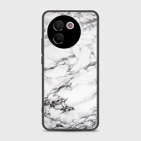 Vivo V30e Cover- White Marble Series - HQ Ultra Shine Premium Infinity Glass Soft Silicon Borders Case