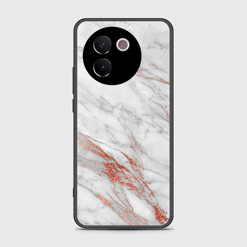 Vivo V30e Cover- White Marble Series - HQ Ultra Shine Premium Infinity Glass Soft Silicon Borders Case