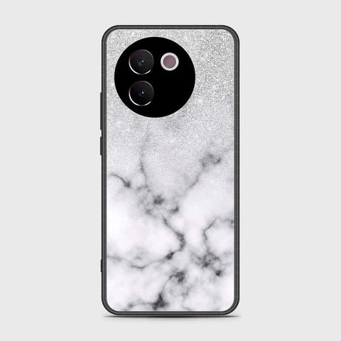 Vivo V30e Cover- White Marble Series - HQ Ultra Shine Premium Infinity Glass Soft Silicon Borders Case