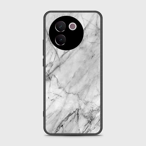 Vivo V30e Cover- White Marble Series - HQ Ultra Shine Premium Infinity Glass Soft Silicon Borders Case