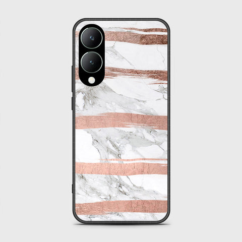 Vivo Y28 5G Cover- White Marble Series - HQ Ultra Shine Premium Infinity Glass Soft Silicon Borders Case