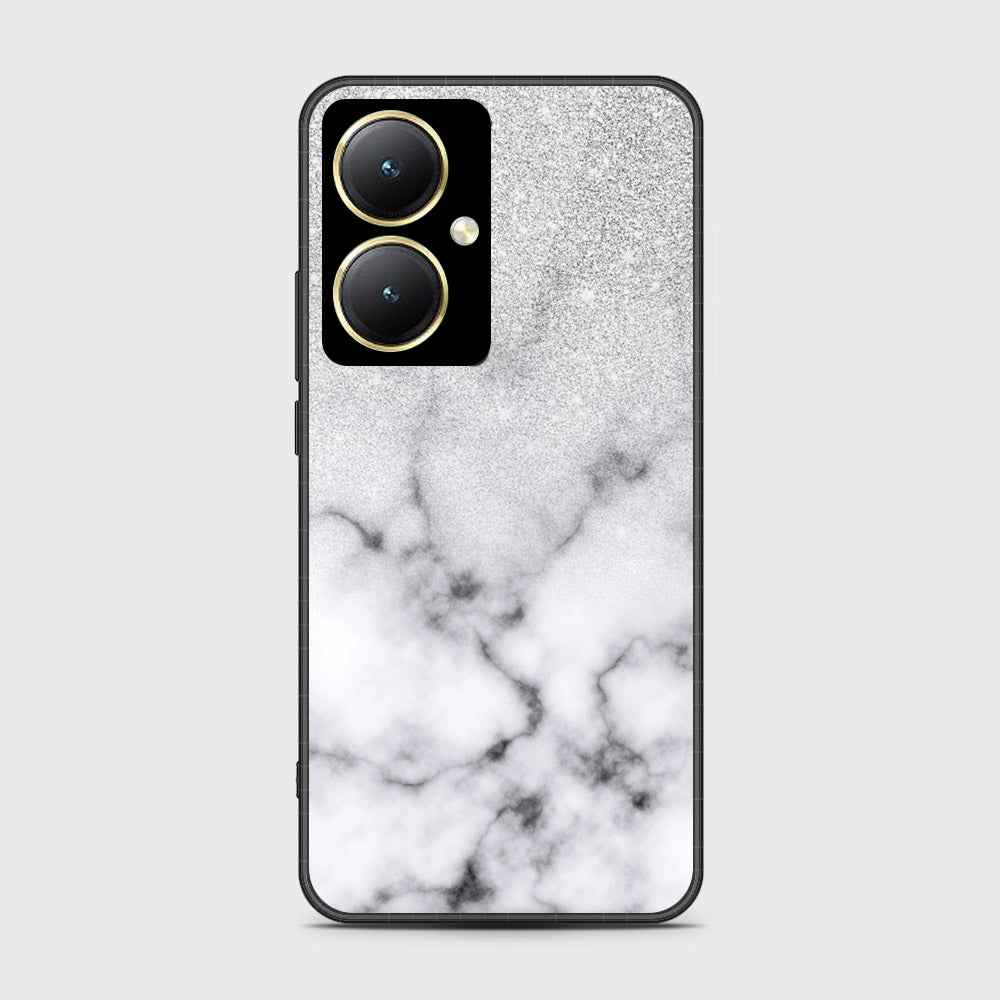 Vivo Y35 Plus Cover- White Marble Series - HQ Ultra Shine Premium Infinity Glass Soft Silicon Borders Case (Fast Delivery)