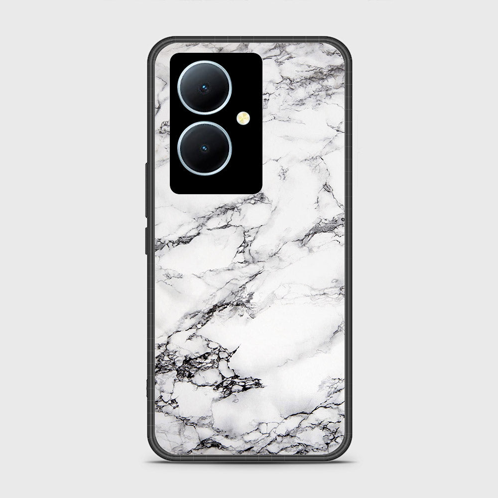 Vivo Y78 Cover- White Marble Series - HQ Ultra Shine Premium Infinity Glass Soft Silicon Borders Case