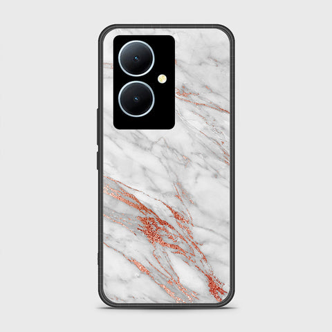 Vivo Y78 Cover- White Marble Series - HQ Ultra Shine Premium Infinity Glass Soft Silicon Borders Case