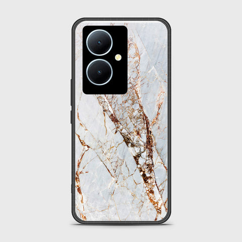 Vivo Y78 Cover- White Marble Series - HQ Ultra Shine Premium Infinity Glass Soft Silicon Borders Case