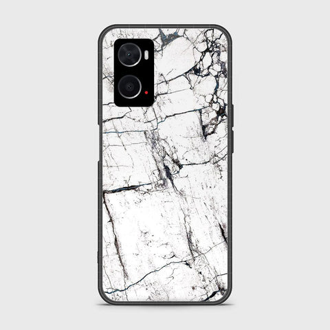 Oppo A96 4G Cover- White Marble Series 2 - HQ Ultra Shine Premium Infinity Glass Soft Silicon Borders Case