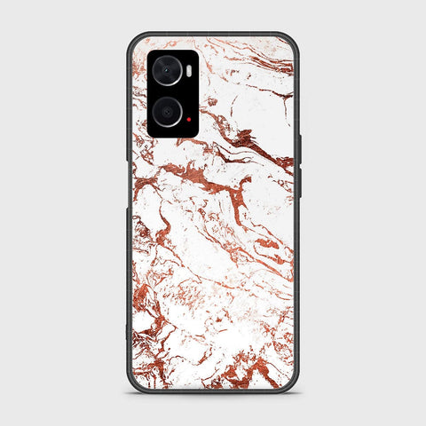 Oppo A96 4G Cover- White Marble Series 2 - HQ Ultra Shine Premium Infinity Glass Soft Silicon Borders Case