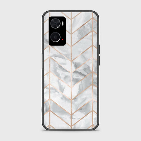 Oppo A96 4G Cover- White Marble Series 2 - HQ Ultra Shine Premium Infinity Glass Soft Silicon Borders Case