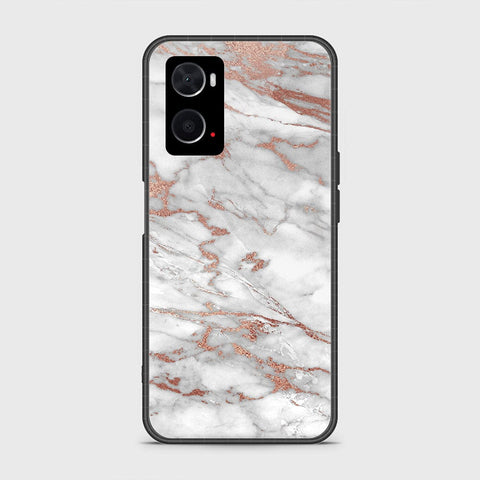 Oppo A96 4G Cover- White Marble Series 2 - HQ Ultra Shine Premium Infinity Glass Soft Silicon Borders Case