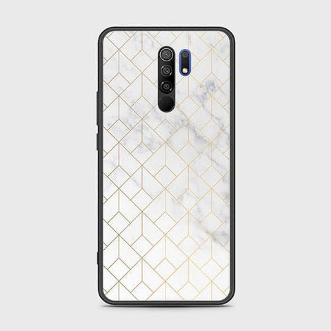 Xiaomi Poco M2 Cover - White Marble Series 2 - d374 - HQ Ultra Shine Premium Infinity Glass Soft Silicon Borders Case ( Fast Delivery )