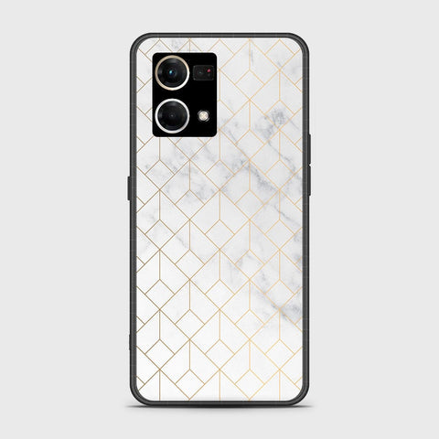 Oppo Reno 7 4G Cover - White Marble Series 2 - HQ Ultra Shine Premium Infinity Glass Soft Silicon Borders Case