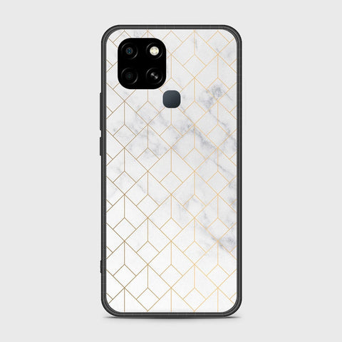 Infinix Smart 6 HD Cover- White Marble Series 2 - HQ Ultra Shine Premium Infinity Glass Soft Silicon Borders Case