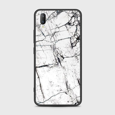 Vivo V11 Cover - White Marble Series 2 - HQ Ultra Shine Premium Infinity Glass Soft Silicon Borders Case