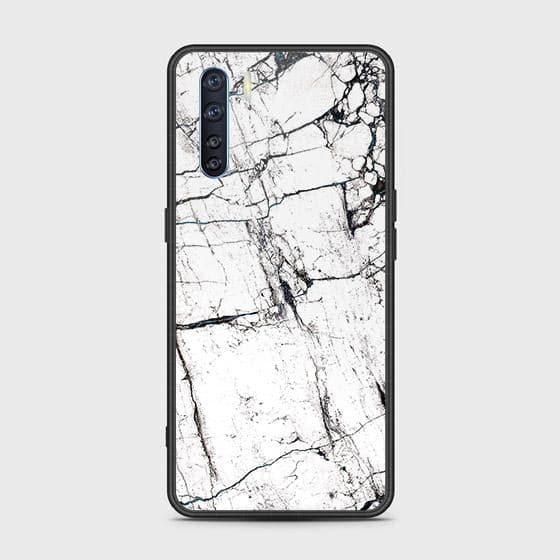 Oppo Reno 3 Cover - White Marble Series 2 - HQ Ultra Shine Premium Infinity Glass Soft Silicon Borders Case (Fast Delivery)