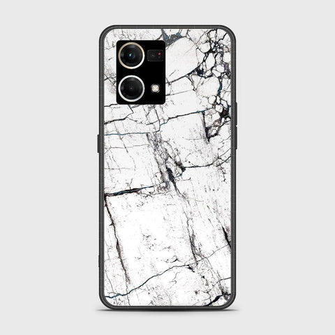 Oppo Reno 7 4G Cover - White Marble Series 2 - HQ Ultra Shine Premium Infinity Glass Soft Silicon Borders Case