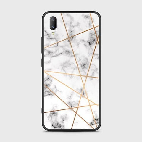 Vivo V11 Cover - White Marble Series 2 - HQ Ultra Shine Premium Infinity Glass Soft Silicon Borders Case