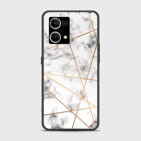 Oppo Reno 7 4G Cover - White Marble Series 2 - HQ Ultra Shine Premium Infinity Glass Soft Silicon Borders Case