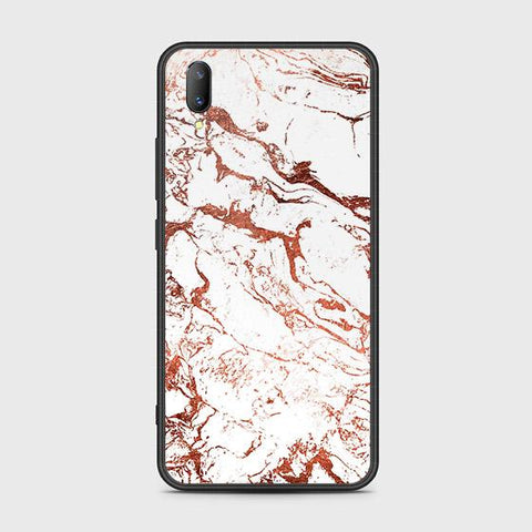 Vivo V11 Cover - White Marble Series 2 - HQ Ultra Shine Premium Infinity Glass Soft Silicon Borders Case