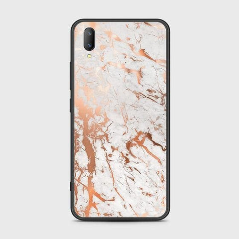 Vivo V11 Cover - White Marble Series 2 - HQ Ultra Shine Premium Infinity Glass Soft Silicon Borders Case