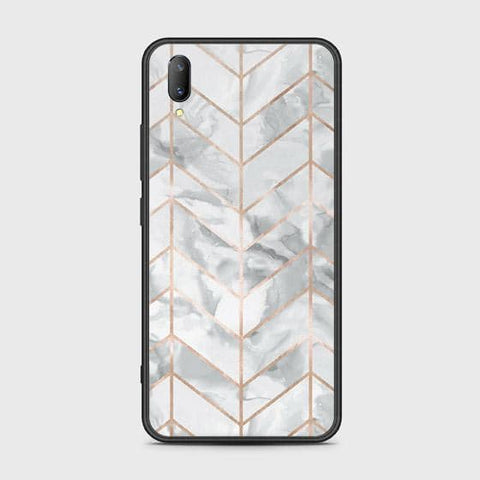 Vivo V11 Cover - White Marble Series 2 - HQ Ultra Shine Premium Infinity Glass Soft Silicon Borders Case