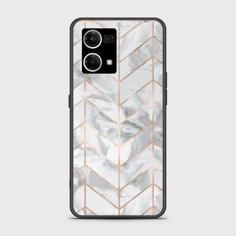 Oppo Reno 7 4G Cover - White Marble Series 2 - HQ Ultra Shine Premium Infinity Glass Soft Silicon Borders Case