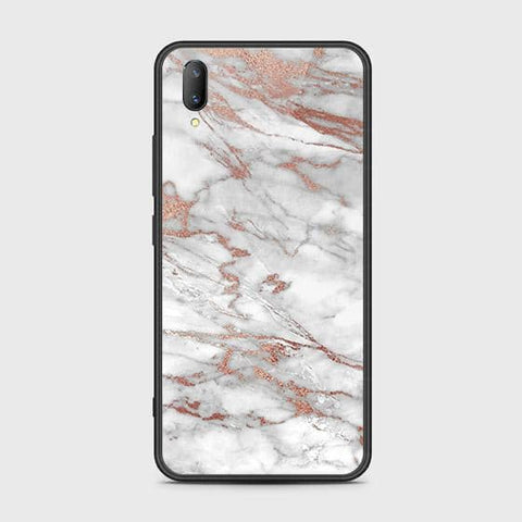 Vivo V11 Cover - White Marble Series 2 - HQ Ultra Shine Premium Infinity Glass Soft Silicon Borders Case