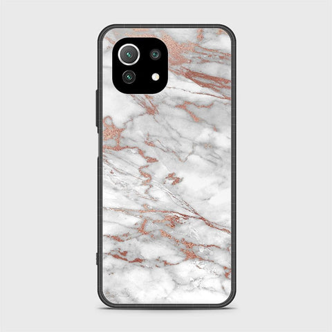 Xiaomi 11 Lite 5G NE Cover - White Marble Series 2 - HQ Ultra Shine Premium Infinity Glass Soft Silicon Borders Case