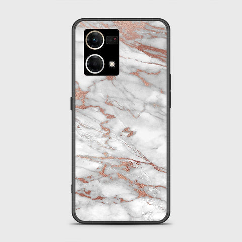 Oppo Reno 7 4G Cover - White Marble Series 2 - HQ Ultra Shine Premium Infinity Glass Soft Silicon Borders Case