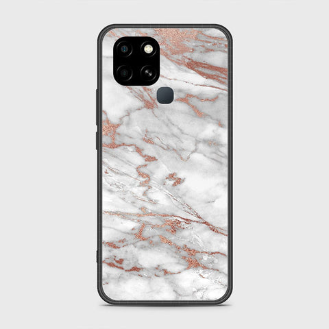 Infinix Smart 6 HD Cover- White Marble Series 2 - HQ Ultra Shine Premium Infinity Glass Soft Silicon Borders Case