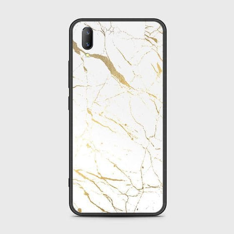 Vivo V11 Cover - White Marble Series 2 - HQ Ultra Shine Premium Infinity Glass Soft Silicon Borders Case