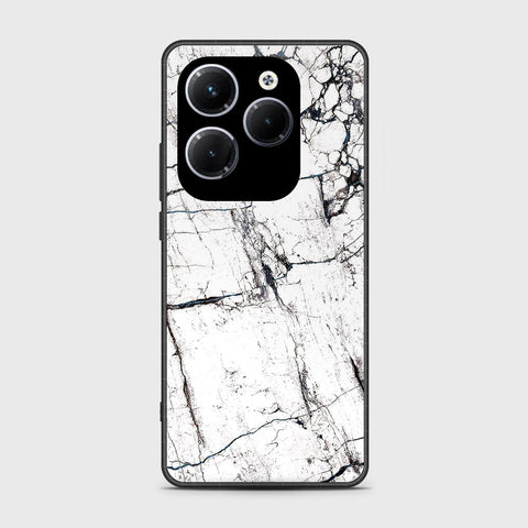 Infinix Hot 40 Pro Cover- White Marble Series 2 - HQ Ultra Shine Premium Infinity Glass Soft Silicon Borders Case