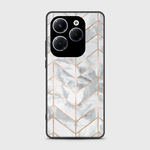 Infinix Hot 40 Pro Cover- White Marble Series 2 - HQ Ultra Shine Premium Infinity Glass Soft Silicon Borders Case