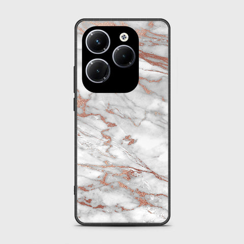 Infinix Hot 40 Pro Cover- White Marble Series 2 - HQ Ultra Shine Premium Infinity Glass Soft Silicon Borders Case