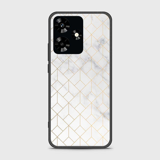 Infinix Hot 30 Cover- White Marble Series 2 - HQ Ultra Shine Premium Infinity Glass Soft Silicon Borders Case (Fast Delivery)