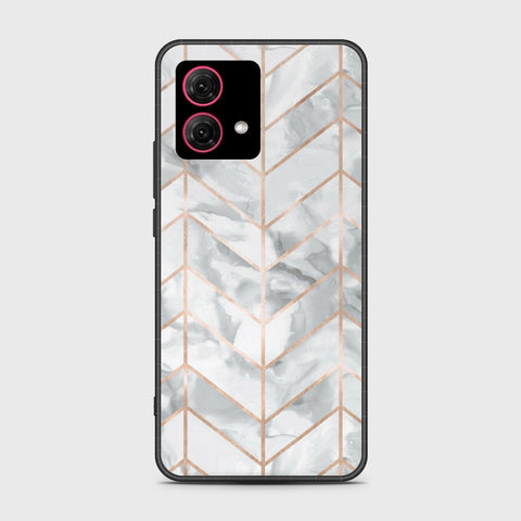 Motorola Moto G84 Cover - White Marble Series 2 - HQ Ultra Shine Premium Infinity Glass Soft Silicon Borders Case