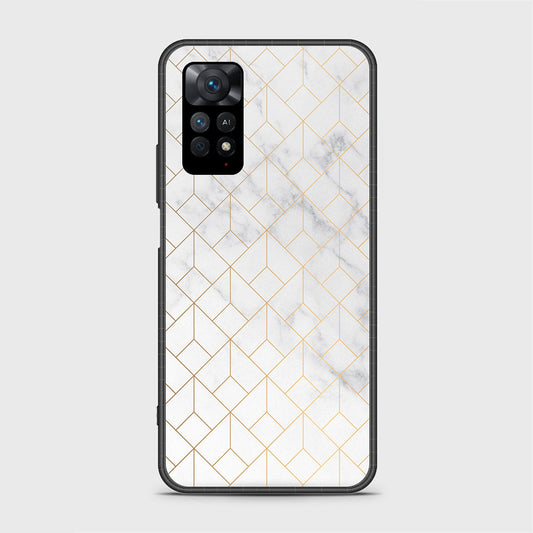 Xiaomi Redmi Note 11 Cover- White Marble Series 2 - HQ Ultra Shine Premium Infinity Glass Soft Silicon Borders Case (Fast Delivery)