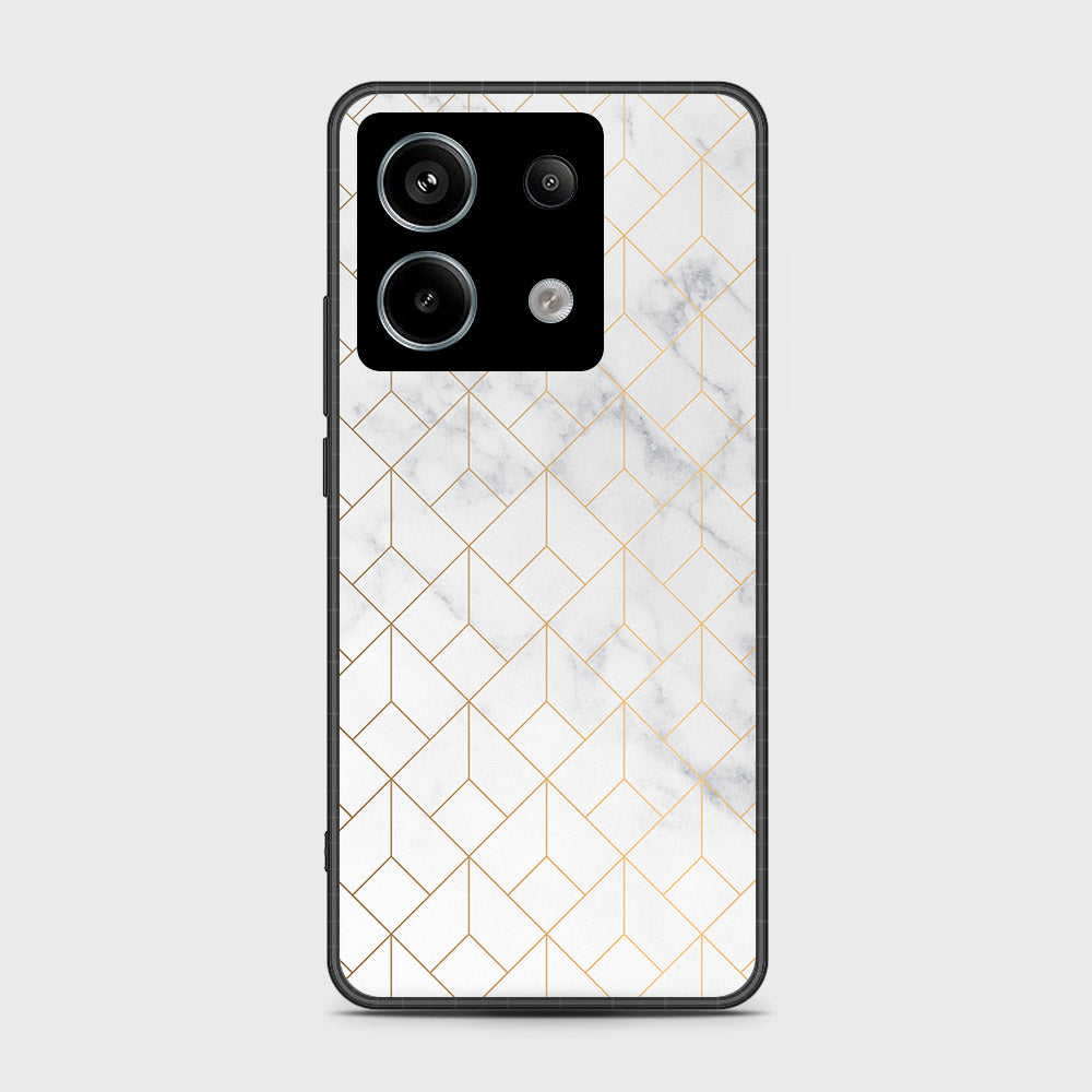 Xiaomi Poco M6 Pro 4G Cover- White Marble Series 2 - HQ Ultra Shine Premium Infinity Glass Soft Silicon Borders Case